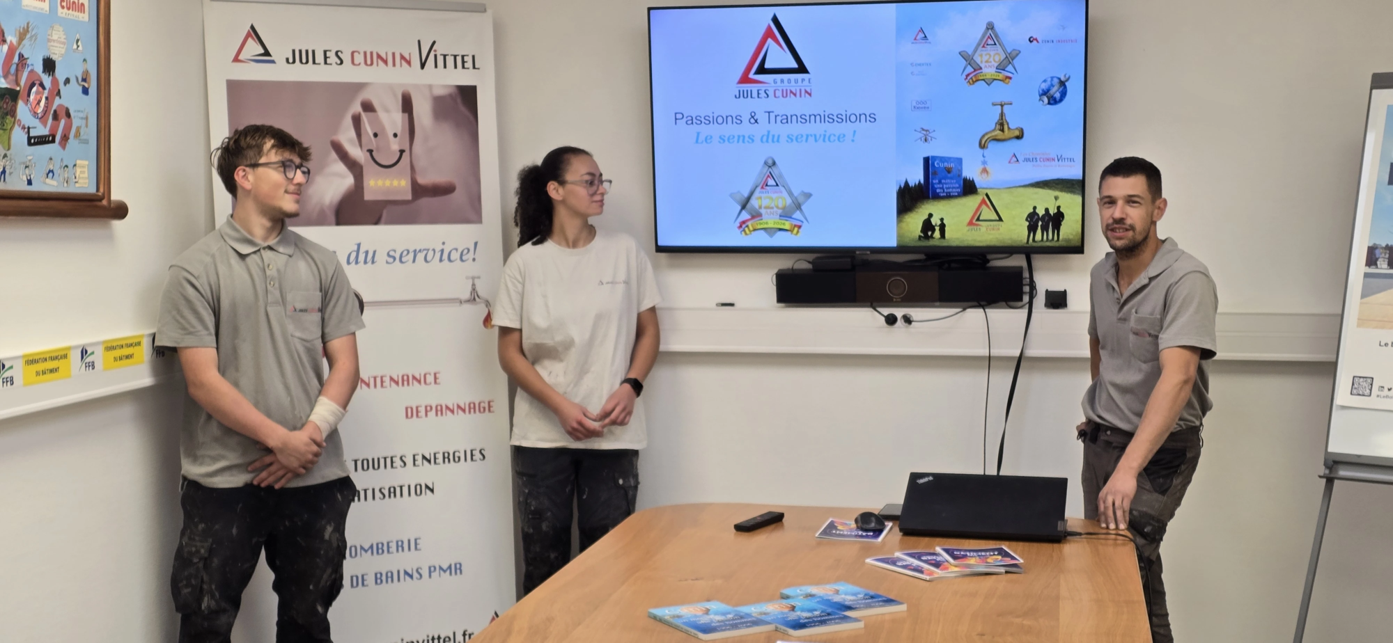 Présentation des métiers et témoignages des apprentis lors des Coulisses du BTP chez Jules Cunin Vittel